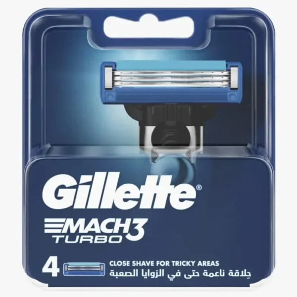 Gillette Mach3 Turbo Razor Blade Refills (4-Pack)