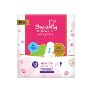 Butterfly Breathables Ultra-Thin Cottony  Pads, Extra Large, 10-Pack​