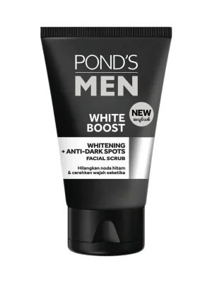 ponds men white boost spot scrub bottle front