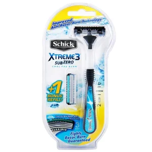 Schick Xtreme 3 Sub Zero Cool The Burn Razor + 1 Extra Blade Refill