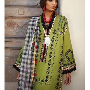 Elan Johari EL‑15B Lawn Suit – Luxury Embroidered Unstitched 3-Piece