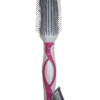 Vented styling hair brush with pink and white soft grip handle