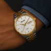 Bonito two tone white dial watch stainless steel